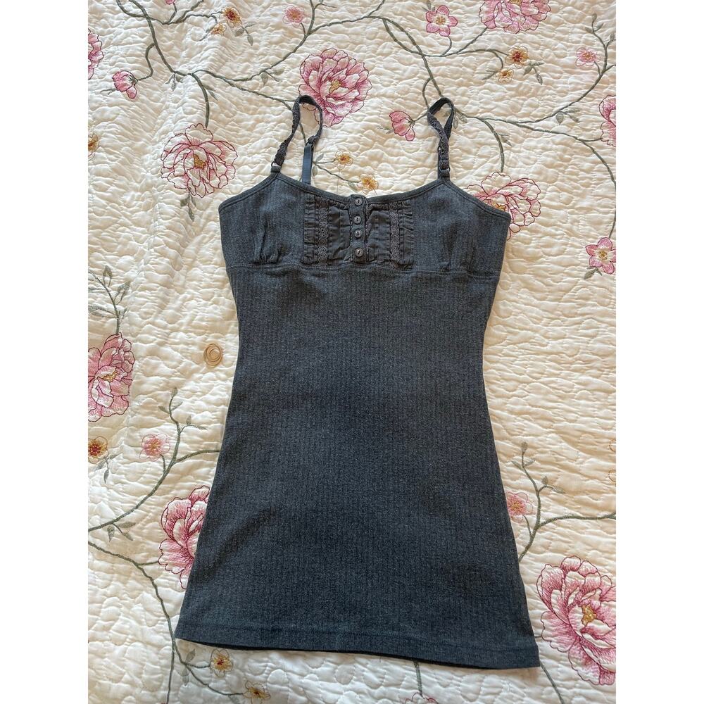 vintage aeropostale grey babydoll cami top